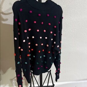 Super fun pom-pom sweater size XL by CeCe  FREE SHIP